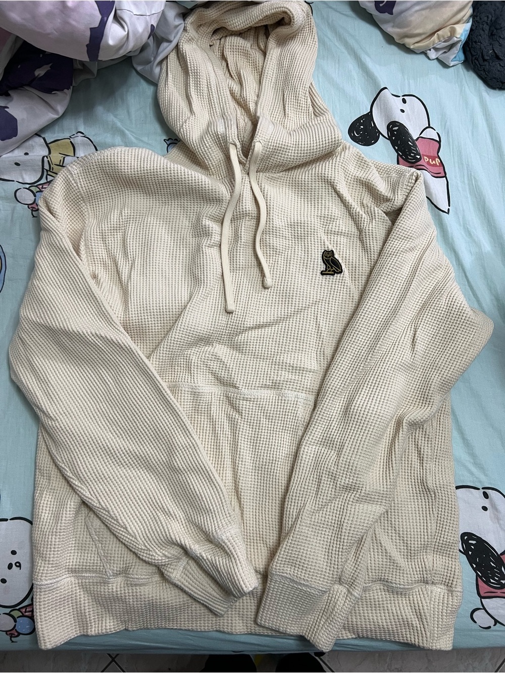 Drake ovo waffle knit cream hoodie